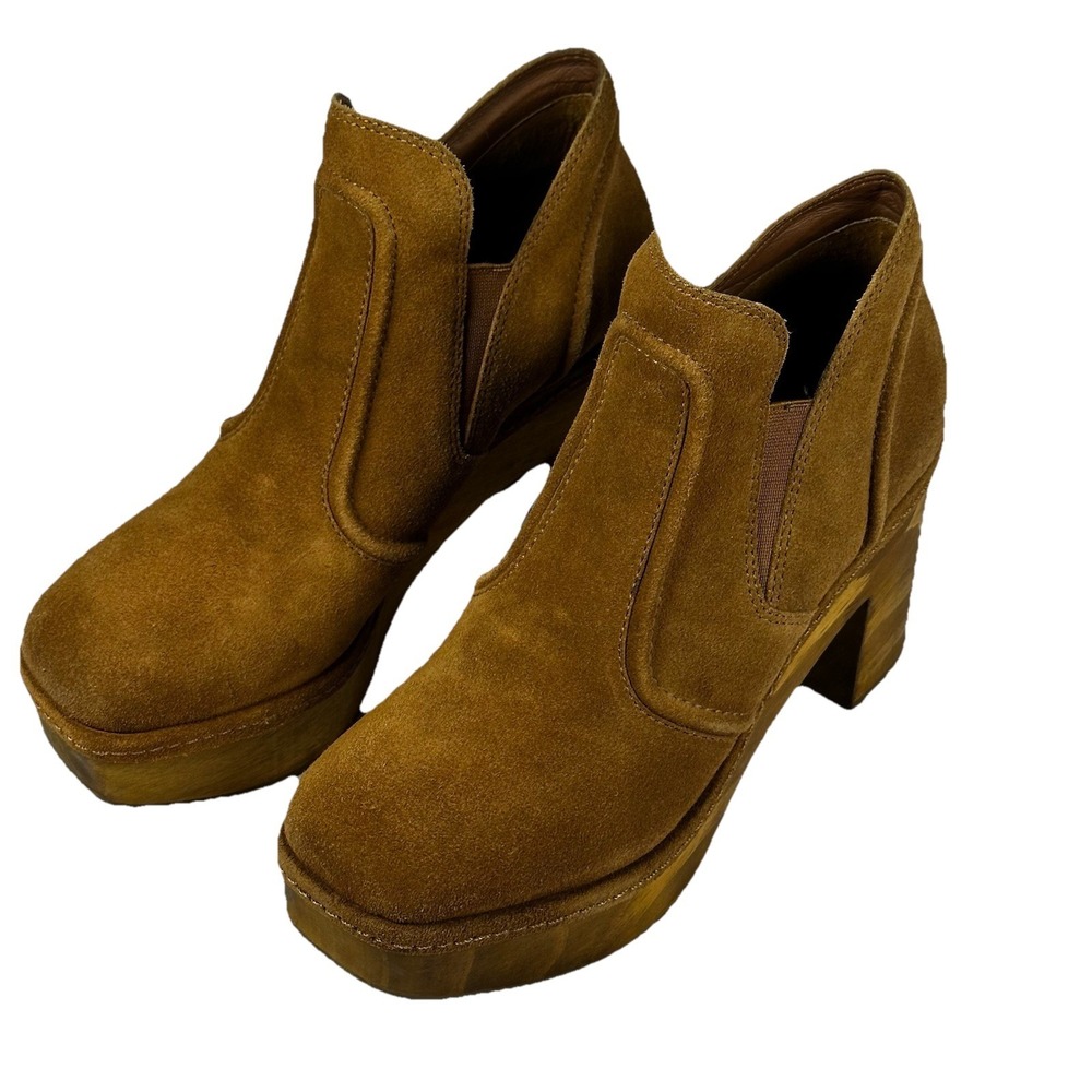 Matisse Platform Suede Boots Wood Soles Size 8 M "Joue" Exc